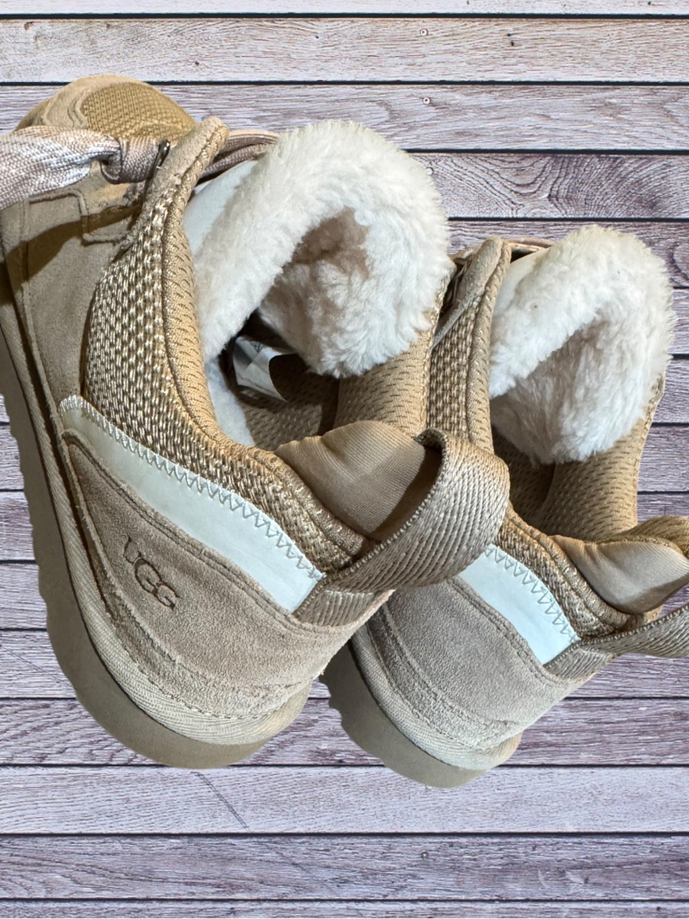 UGG Lowmel Sneakers Sand Tan Chunky Viral Suede Ankle Booties Size Hack 7.5 / 8 - Picture 5 of 16